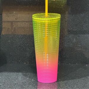Starbucks Lemon Prism Spray Pink Gradient Summer 2022 Venti Tumbler 24oz NEW Cup